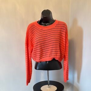 Vibrant Coral Crew Neck Sweater